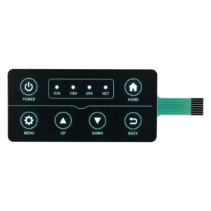 backlit membrane switch transparent cutout with connector tail