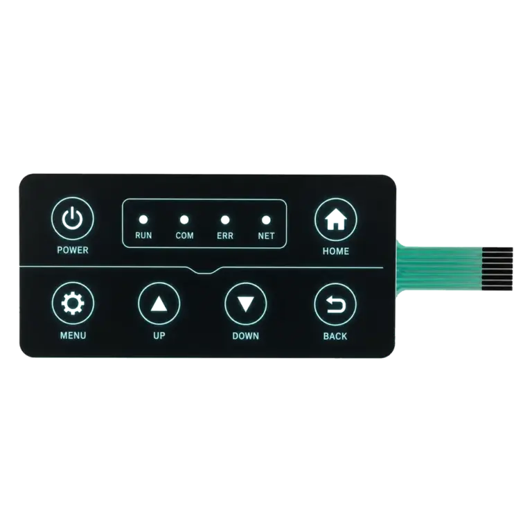 backlit membrane switch transparent cutout with connector tail