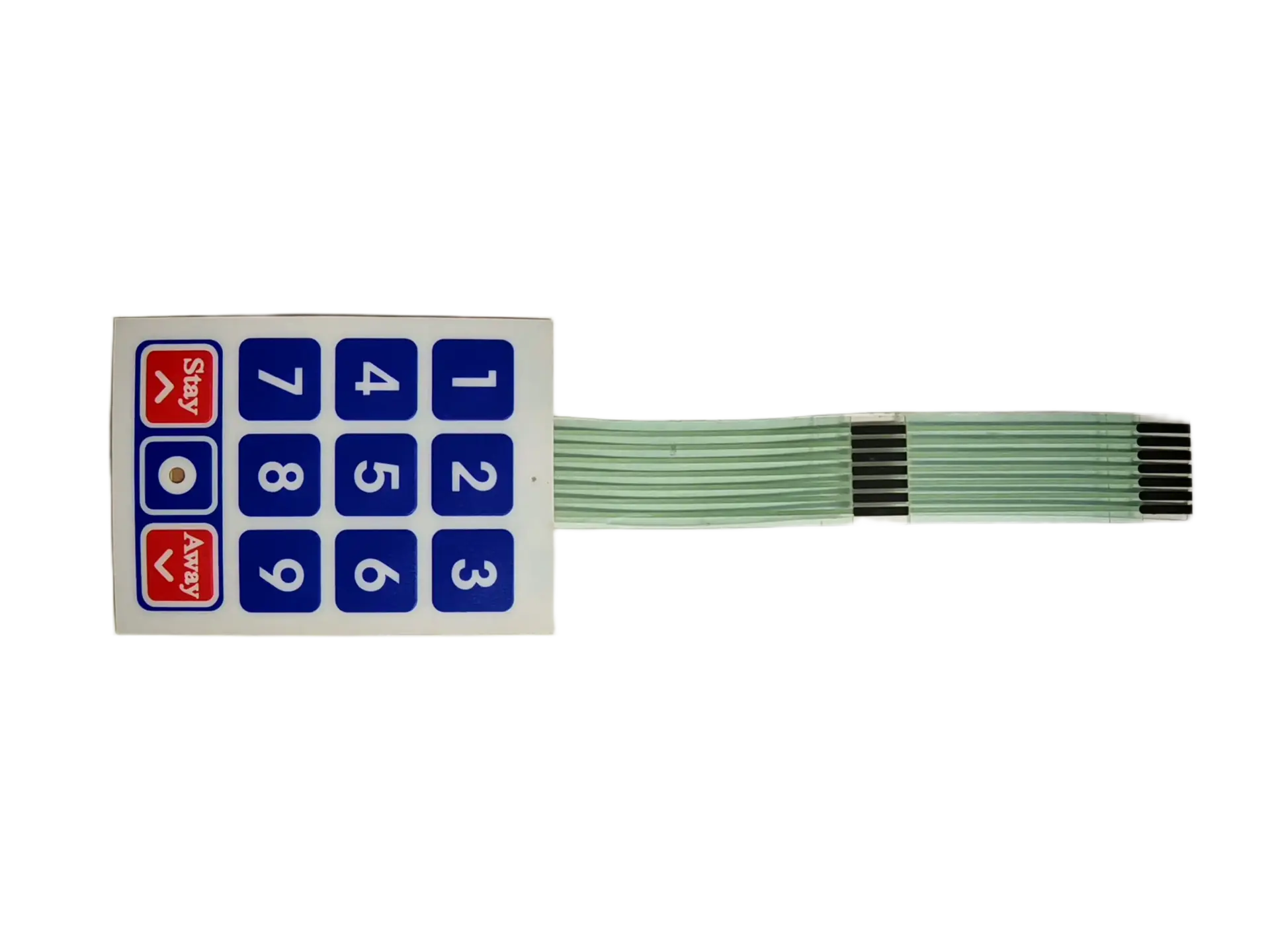 Personalizado membrane keypad with printed overlay and sealed tail connector