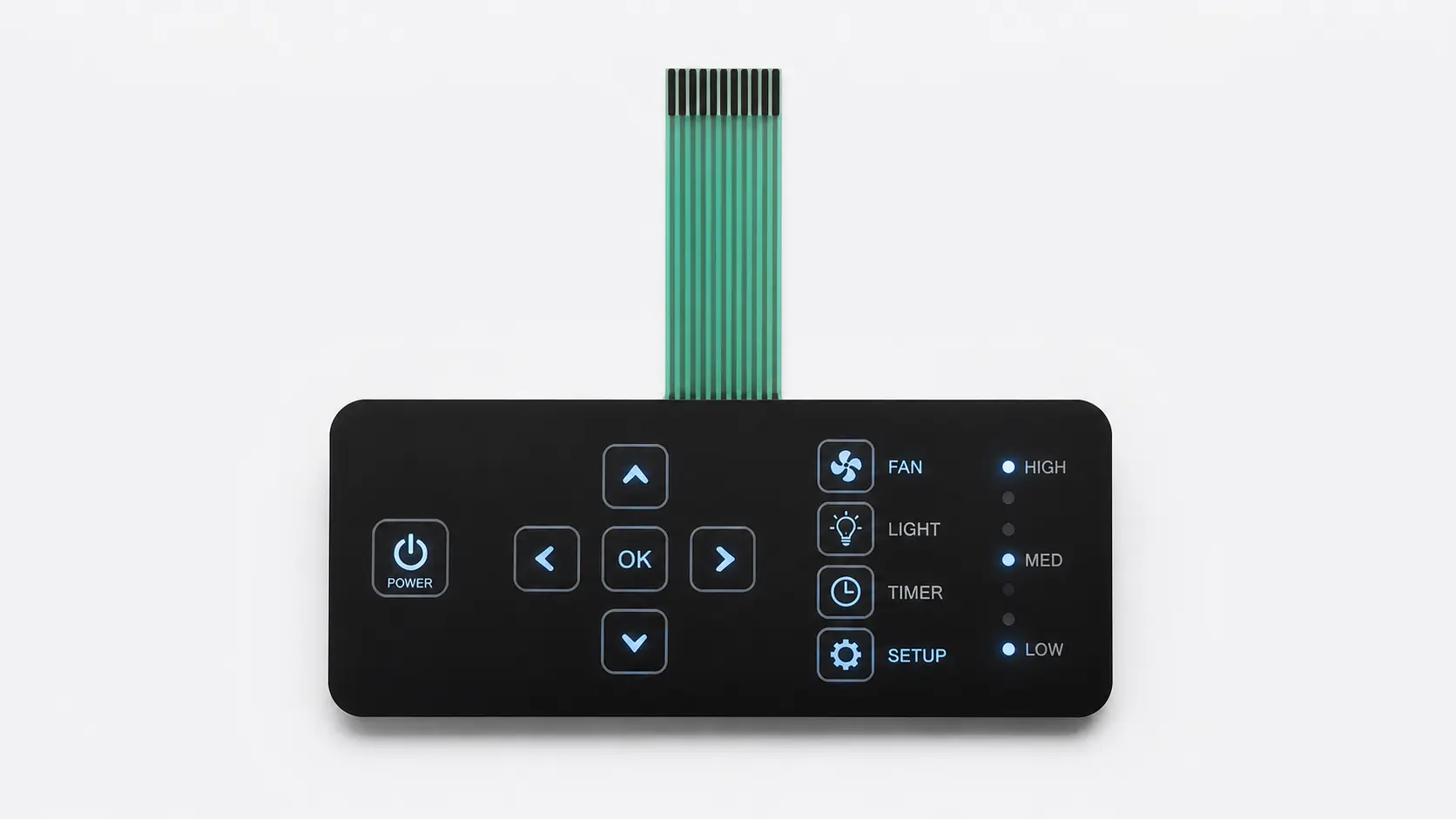 LED membrane switch lighting inspection for brightness uniformity and light leakage