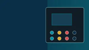 Dead-front glass control panel with hidden and illuminated icons, display window, touch zones, and shared datums