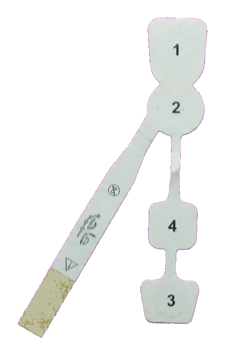 front view of a custom flexible screen-printed Ag AgCl electrode array