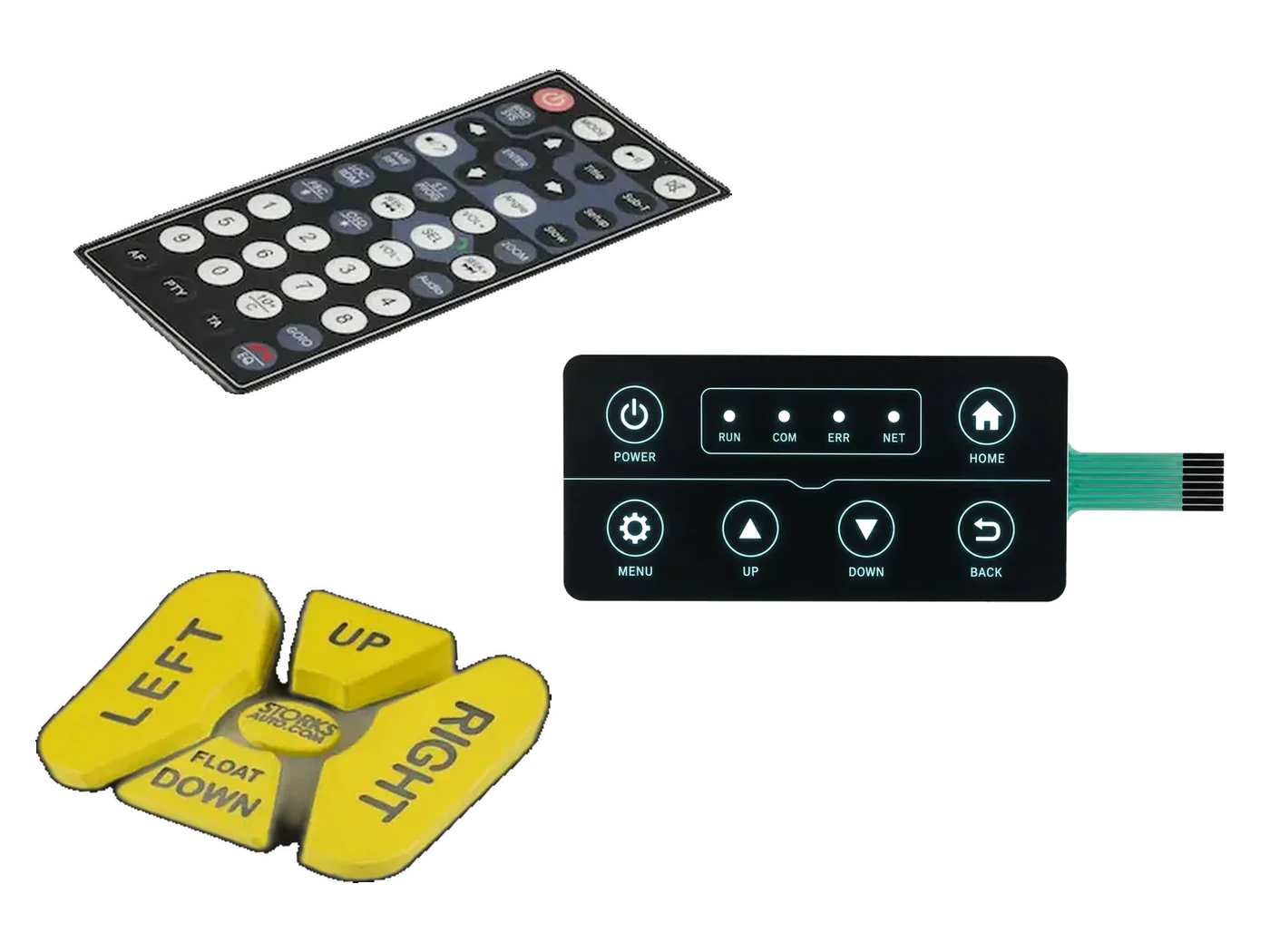 JASPER graphic overlay, silicone keypad and backlit membrane switch product examples