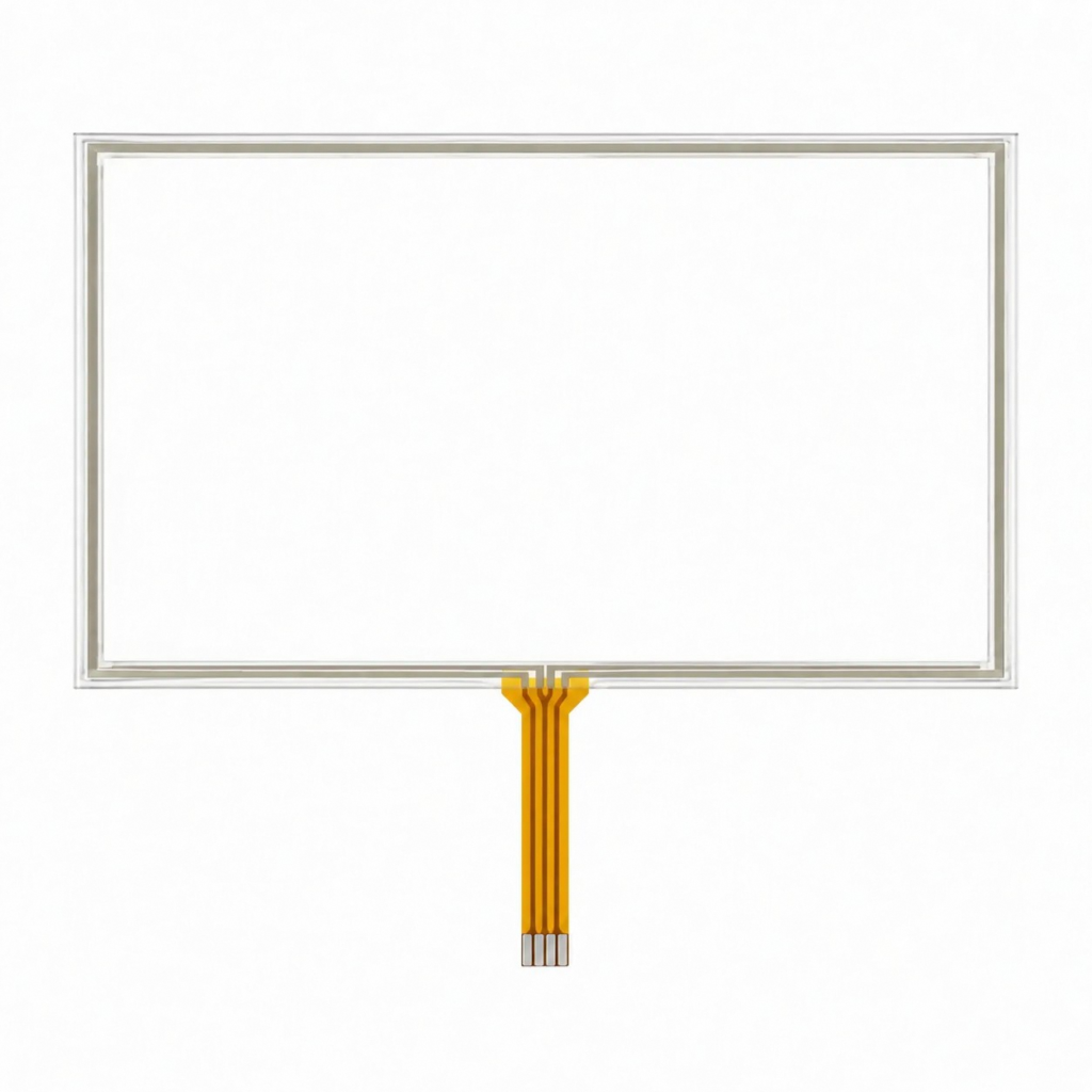 4-wire resistive touch panel with a four-contact flexible tail