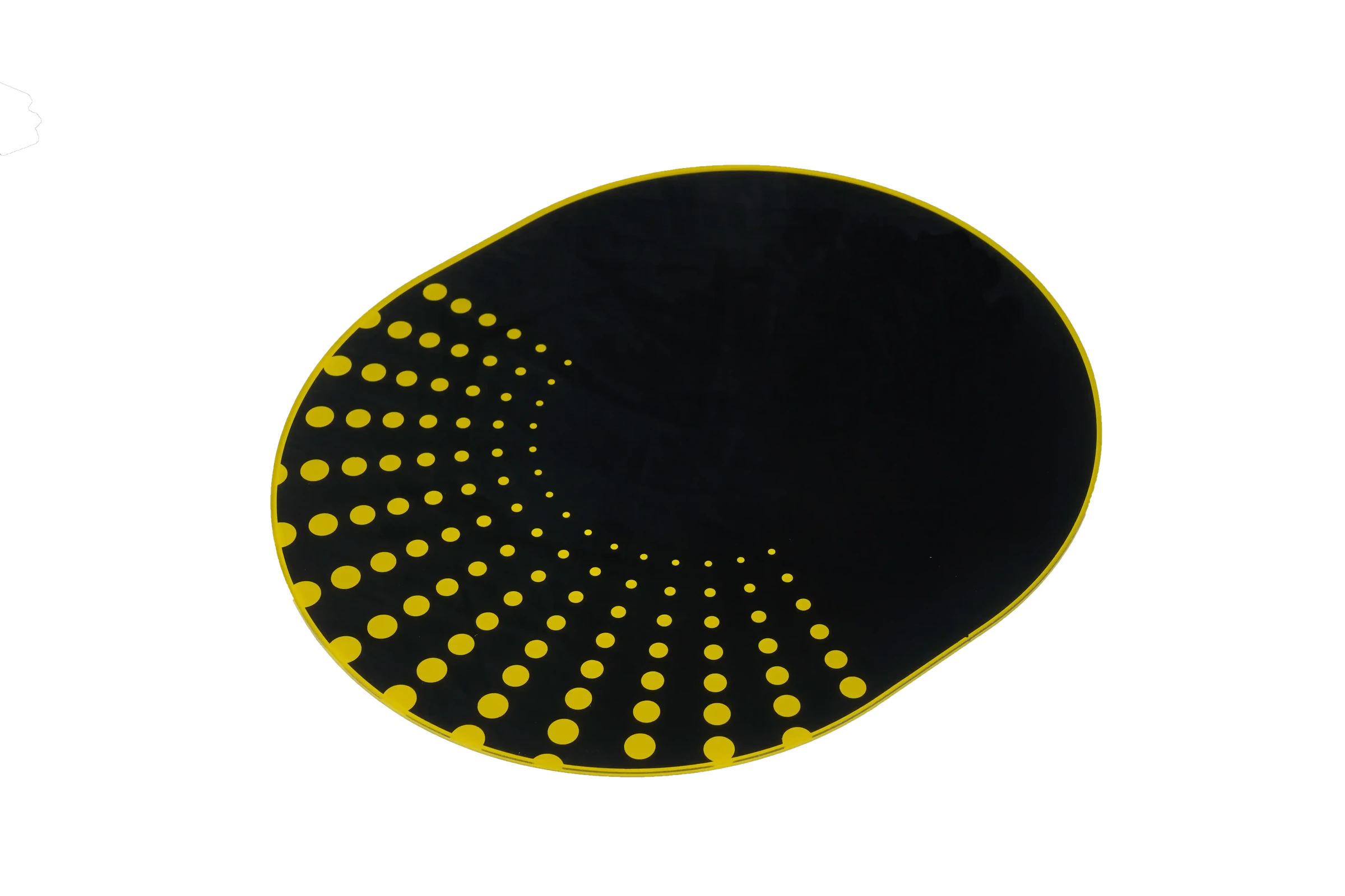 Custom black acrylic PMMA control panel with yellow printed graphics for OEM equipment