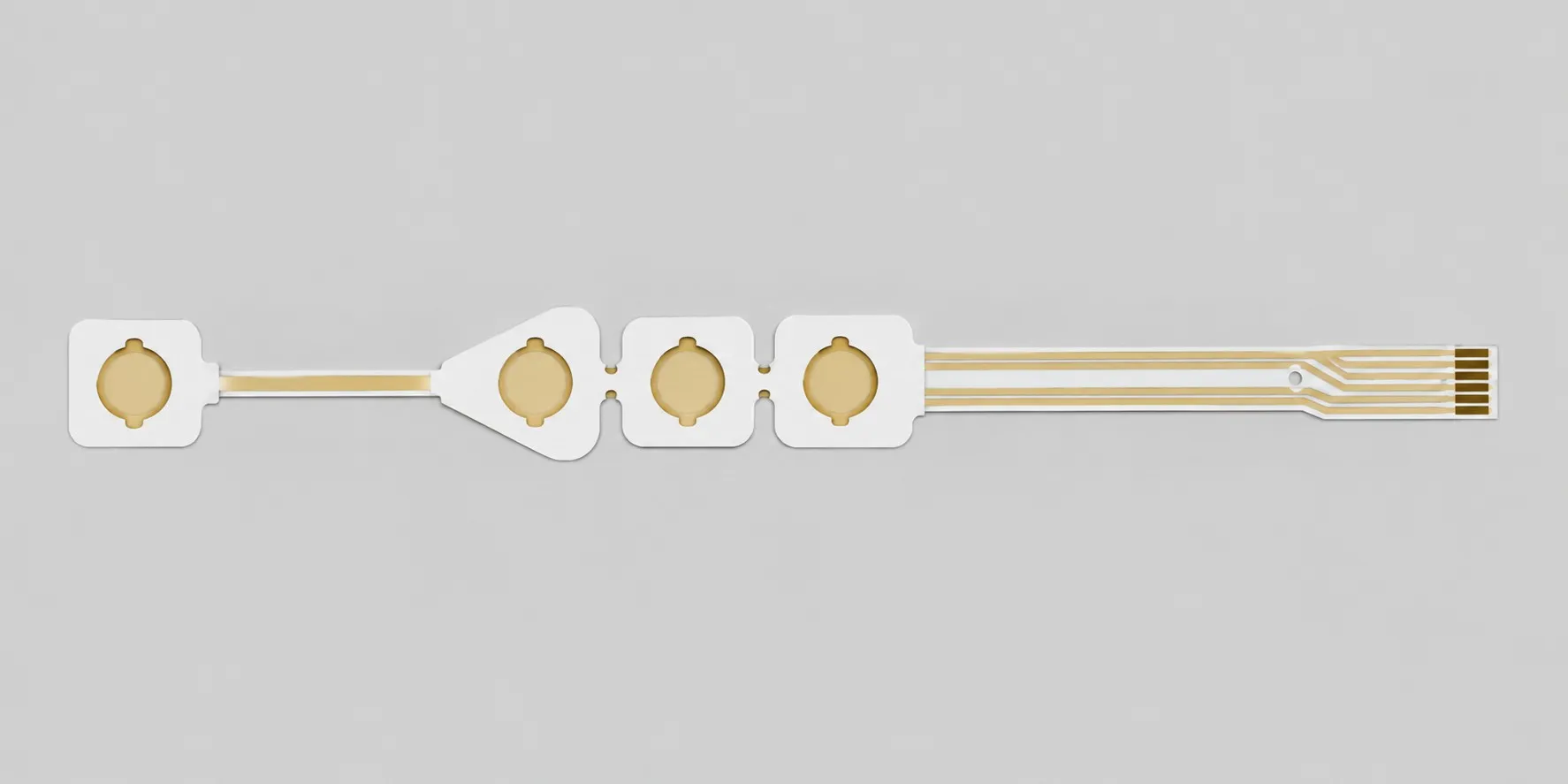 Four-electrode wearable printed array with a long flexible circuit tail