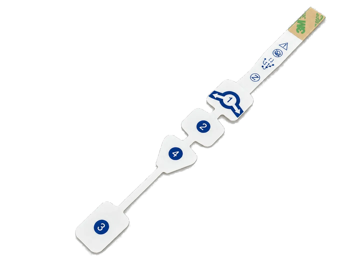 Numbered linear four-electrode wearable printed sensor array