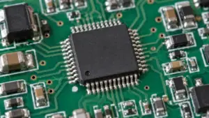 Integrated-circuit corner mark beside a corresponding orientation mark on the PCB