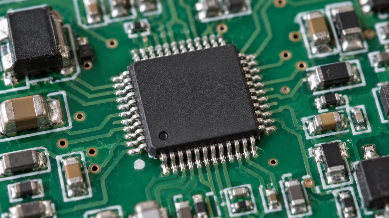 Integrated-circuit corner mark beside a corresponding orientation mark on the PCB