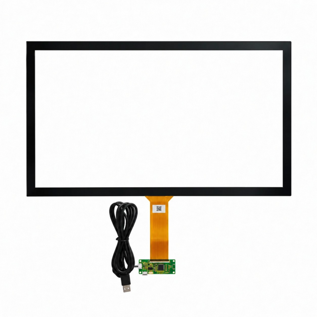 Touch panel assembly with controller board and USB cable